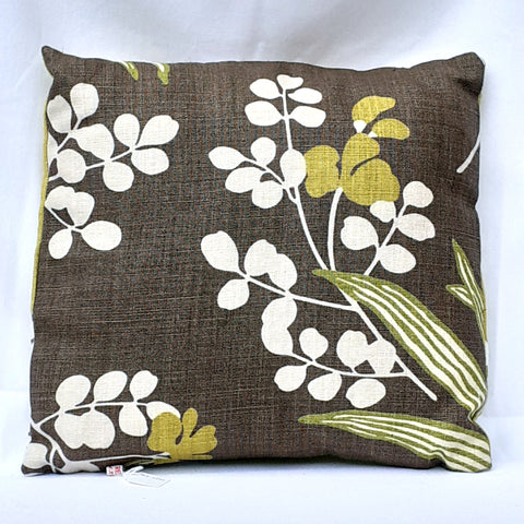 Handmade envelope cushion with bold brown contemporary design
