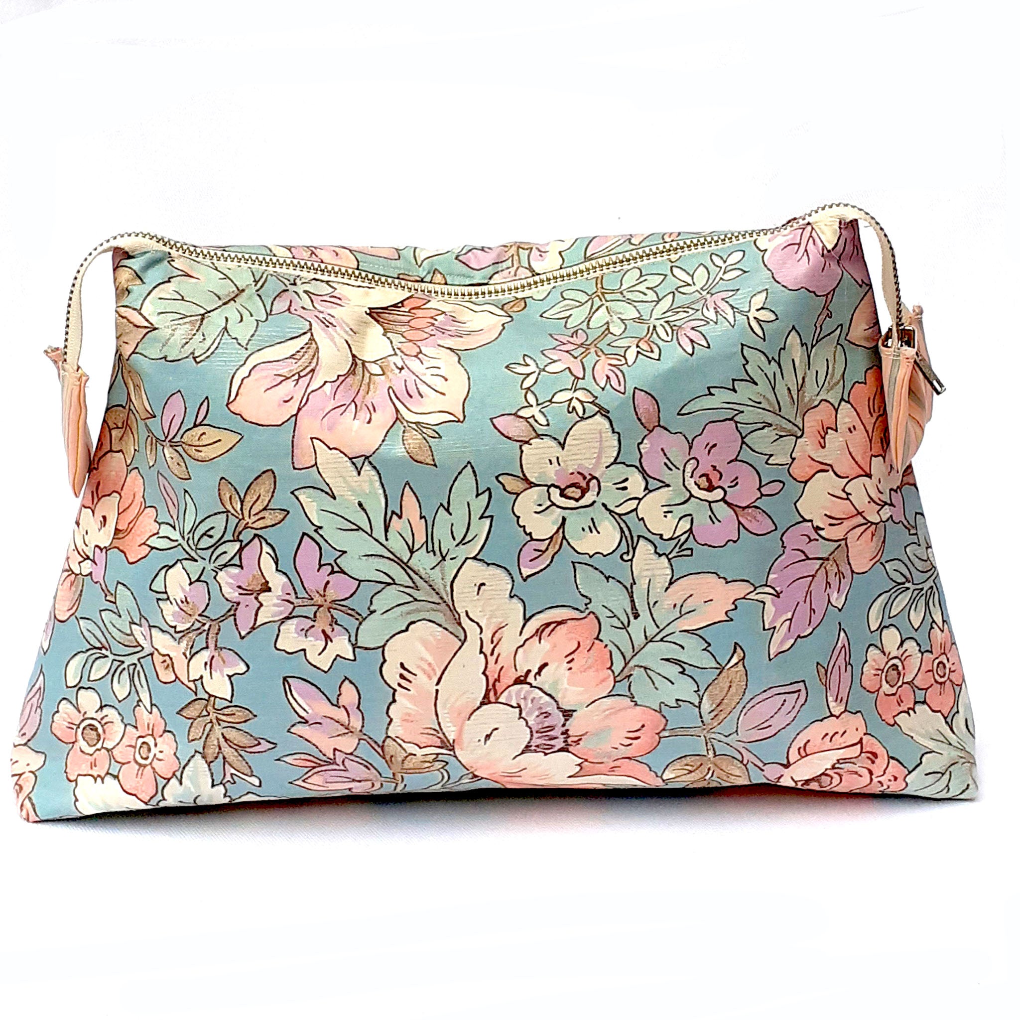 Handmade blue floral wash bag