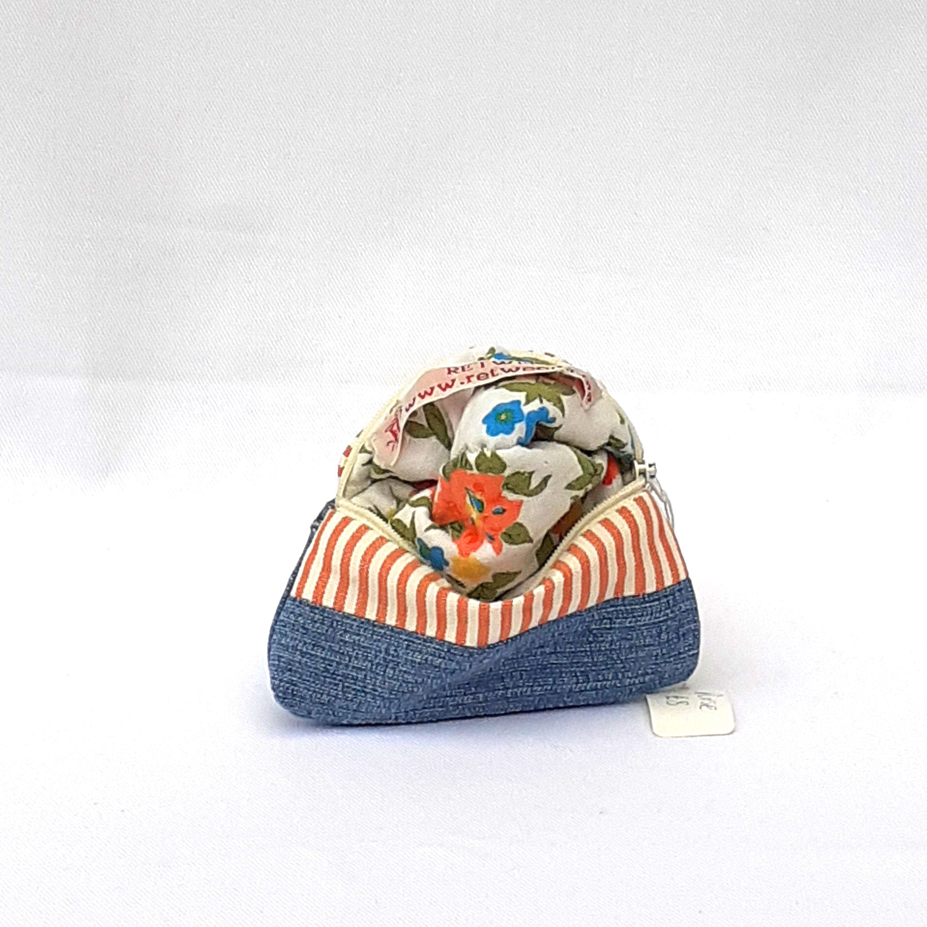 Handmade small denim cosmetic bag