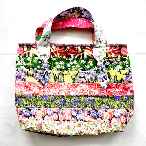 Handmade floral fabric handbag