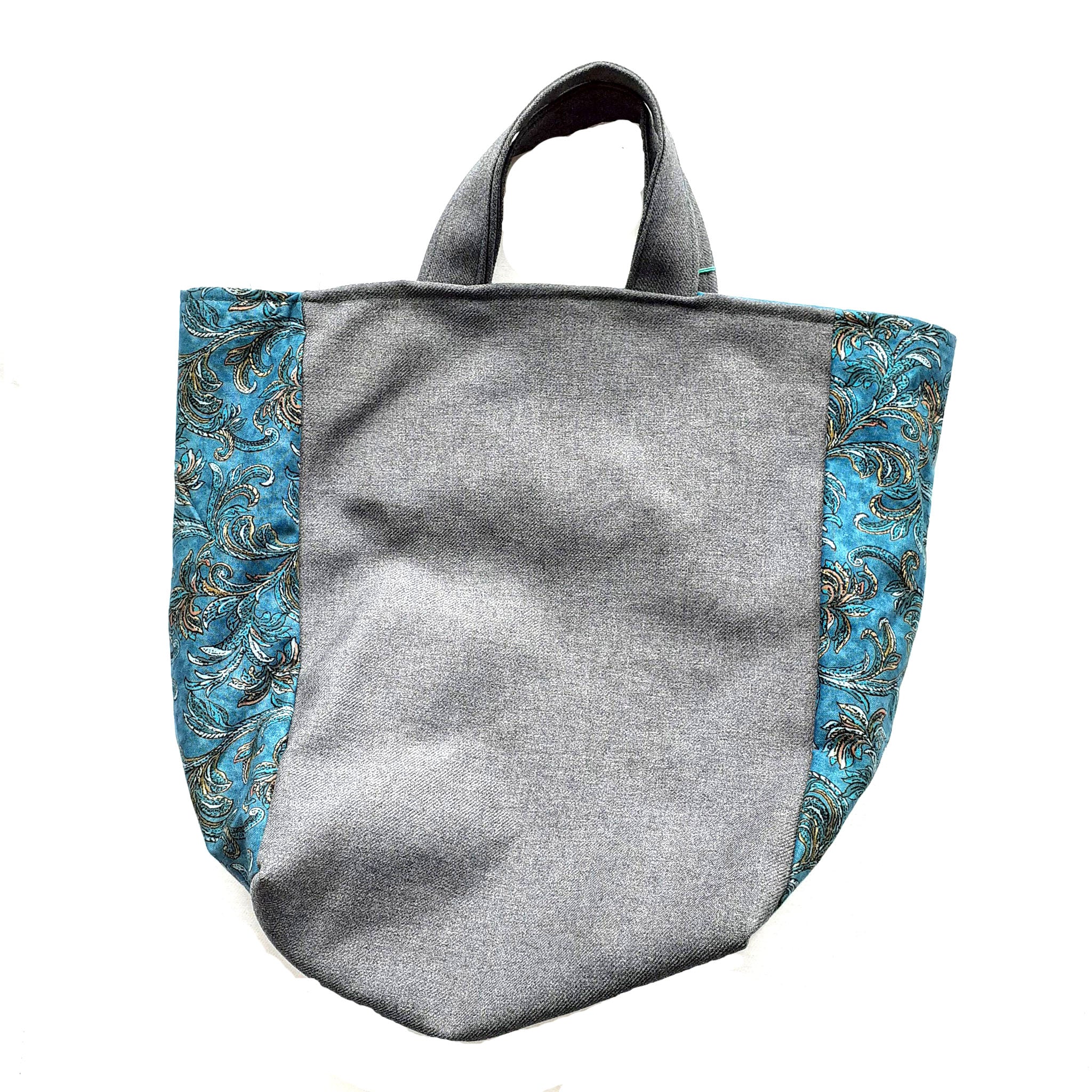 Handmade grey and turquoise bag