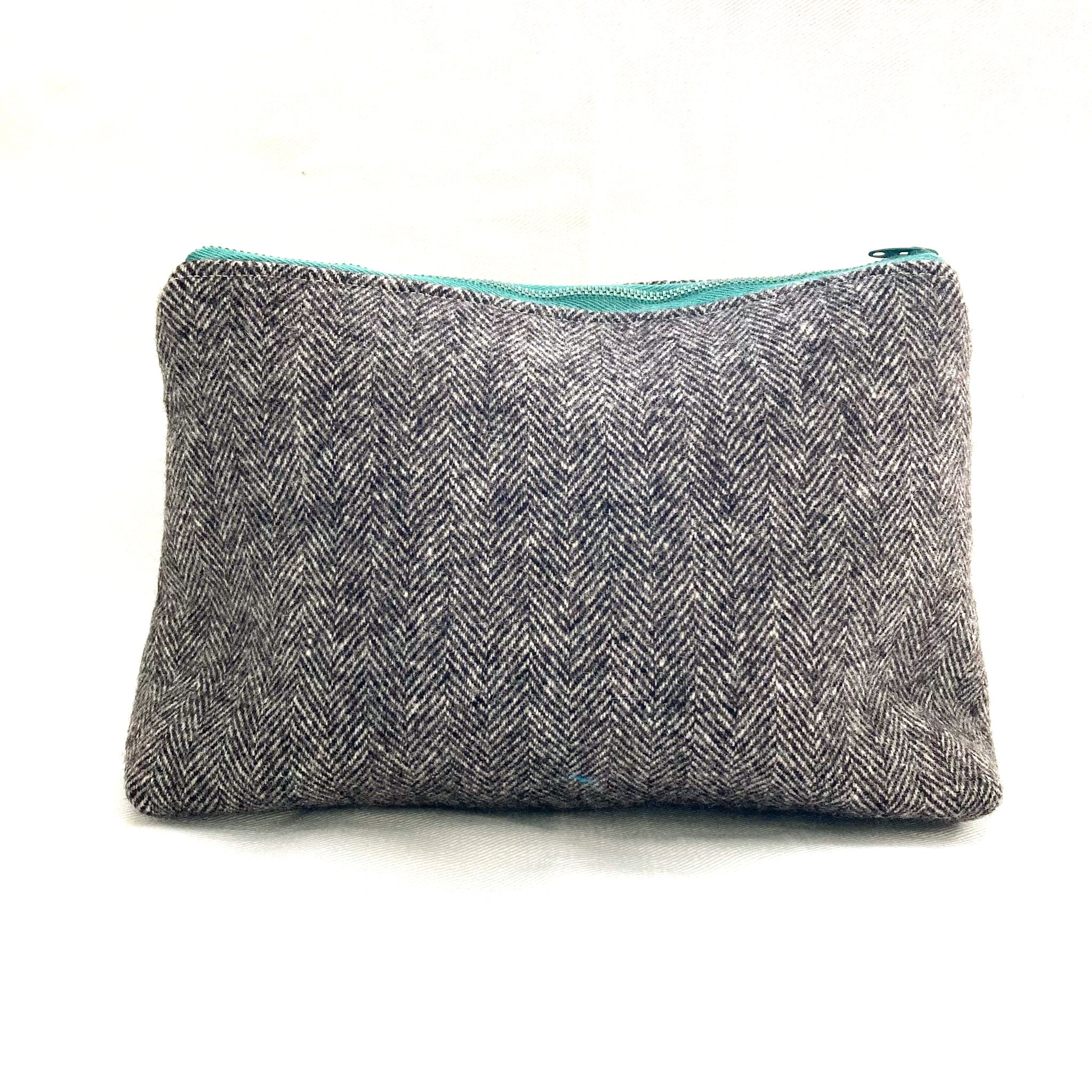 Tweed herringbone cosmetic bag
