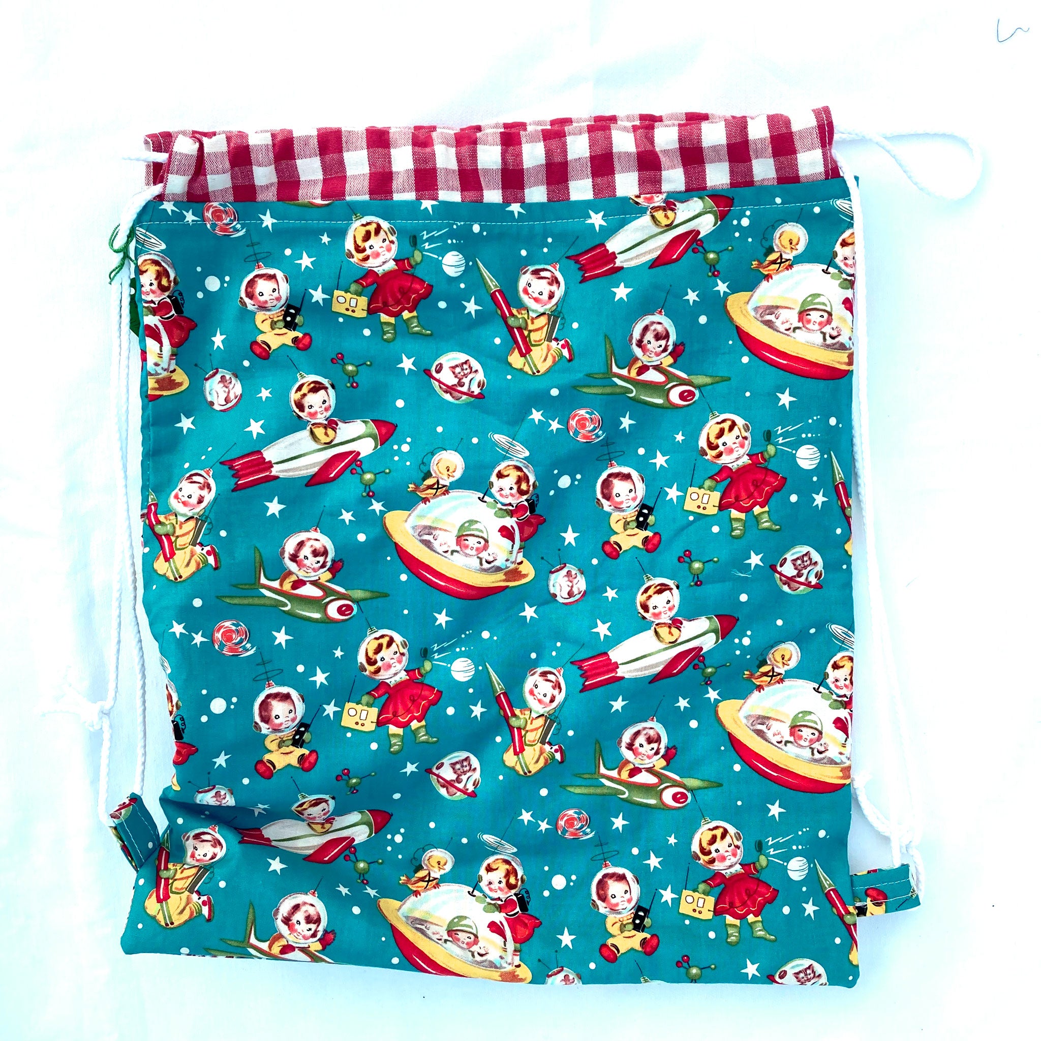 Handmade vintage children's drawstring bag