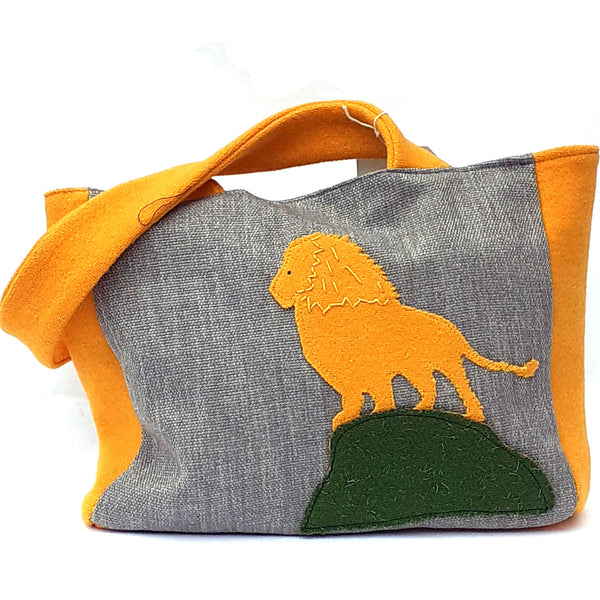 Handmade Applique Lion handbag
