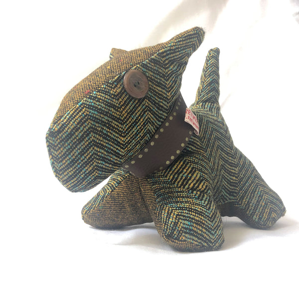 Scottie Dog -  Brown, green and blue Tweed