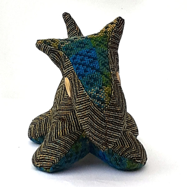 Scottie Dog -  Brown chevron tweed with brightly coloured nose