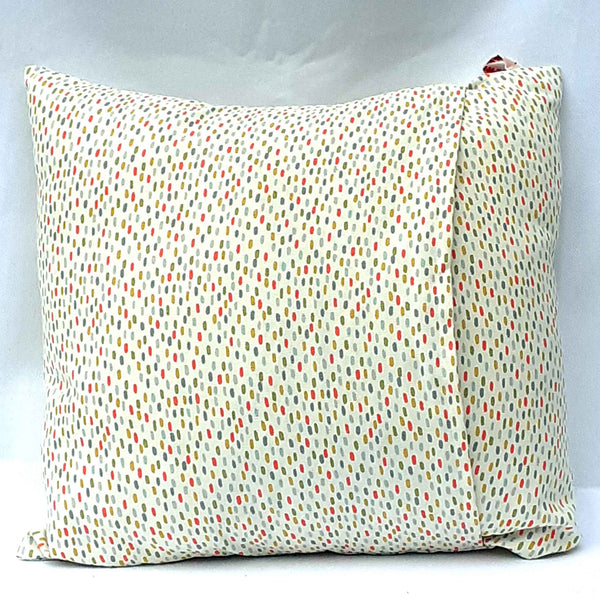 Handmade white dotty envelope cushion